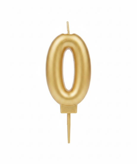 Chandler's Gold Glitter Happy Birthday Number 0 Candle