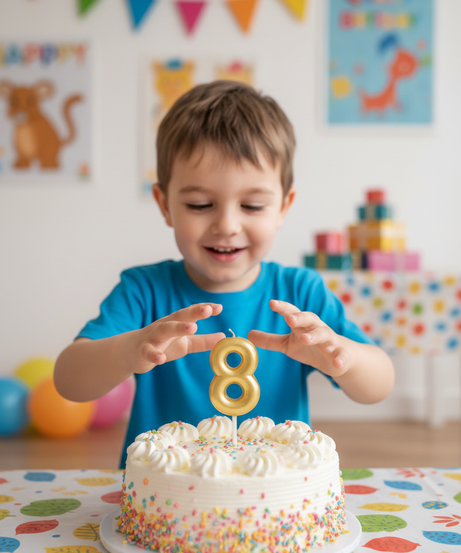 Chandler's Happy Birthday Number 8 Candle