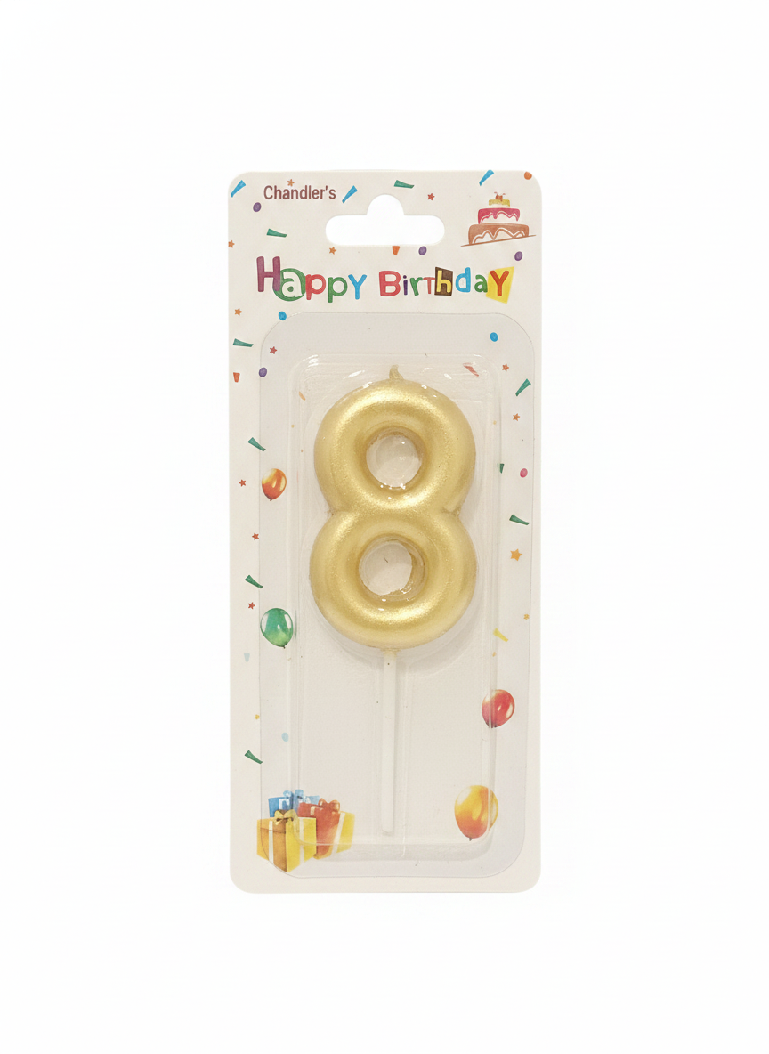 Chandler's Happy Birthday Number 8 Candle