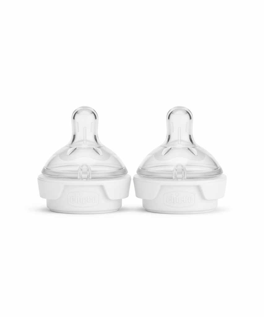 Chicco NaturalFeeling Adjustable Flow Silicone Teats 4m+ (2 Pcs)
