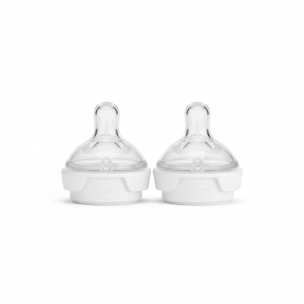 Chicco NaturalFeeling Adjustable Flow Silicone Teats 4m+ (2 Pcs)