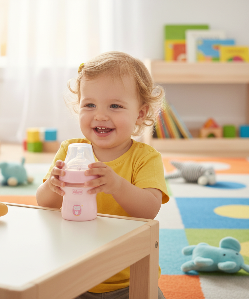 Chicco NaturalFeeling Pink Baby Bottle (150ml, 0m+)
