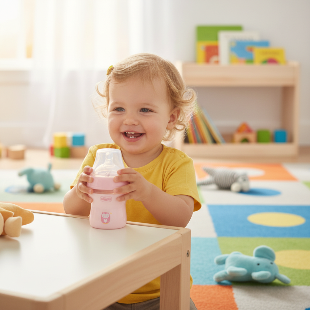 Chicco NaturalFeeling Pink Baby Bottle (150ml, 0m+)