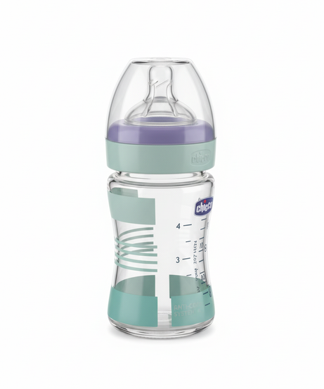 Chicco Well-Being Glass Anti-Colic Feeding Bottle 0+M, 150ml