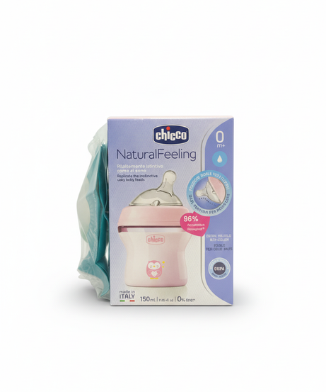 Chicco NaturalFeeling Baby Bottle 0m+ Pink Owl 150ml