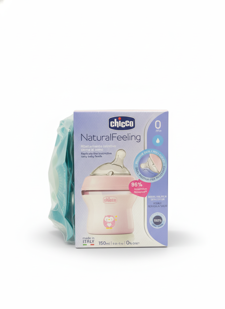 Chicco NaturalFeeling Baby Bottle 0m+ Pink Owl 150ml