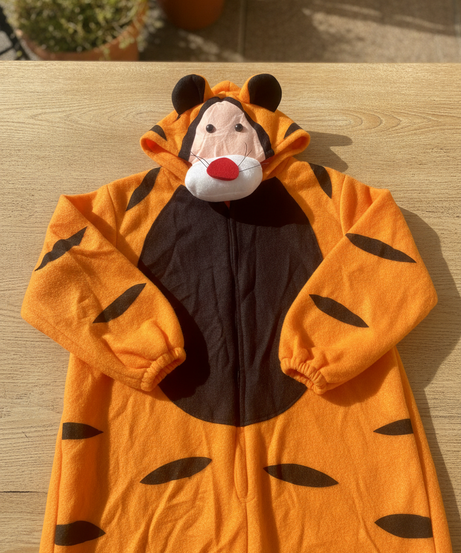 Children's Plush Tiger Jumpsuit Costume