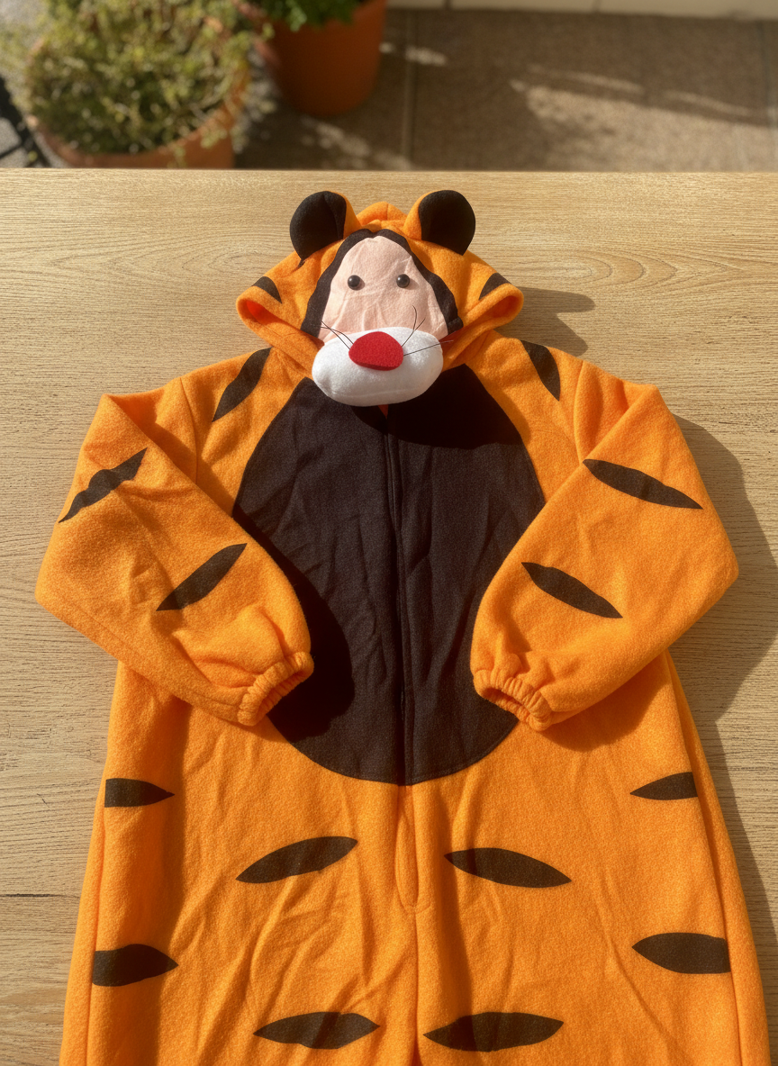 Children's Plush Tiger Jumpsuit Costume