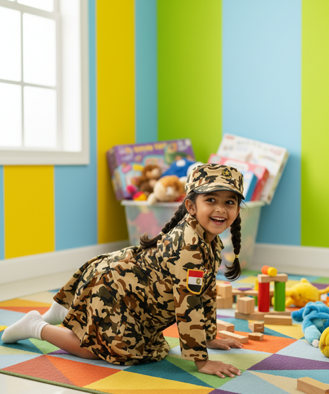 Girl Army Camouflage Costume Set