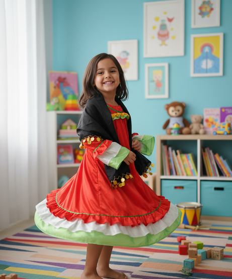 Girl Peasant Red Costume