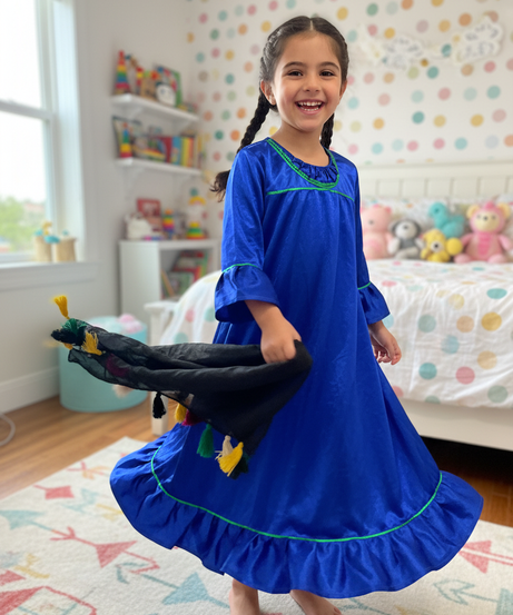 Girl Peasant Blue Costume