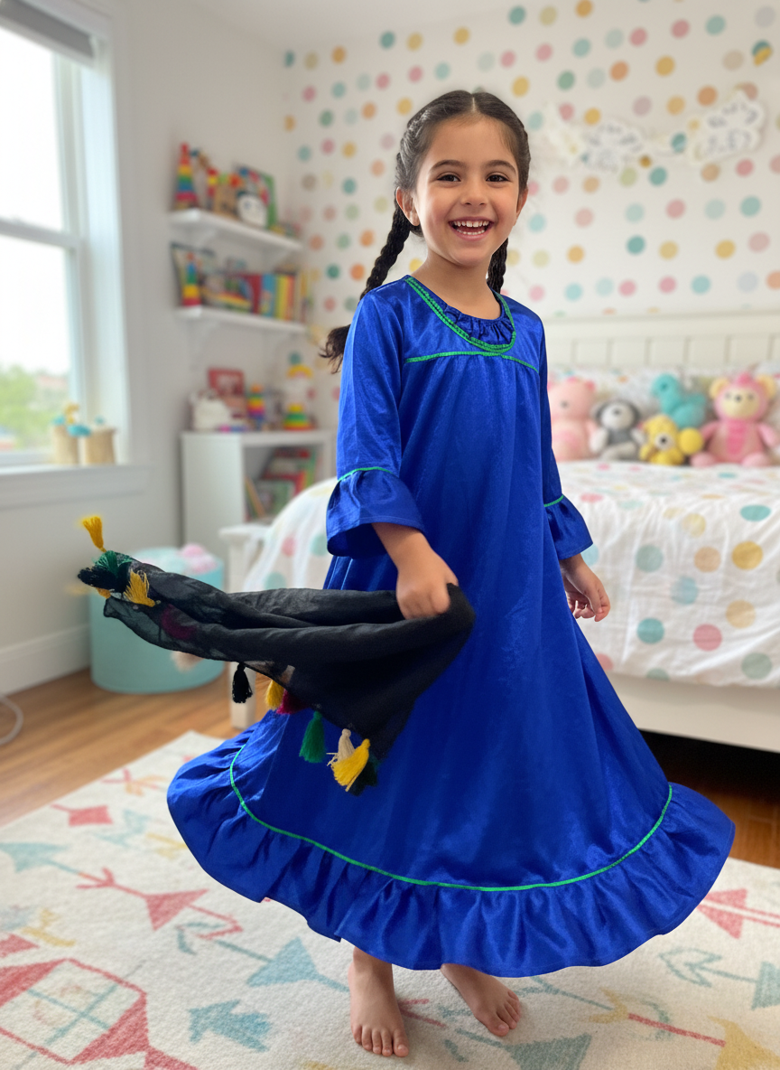 Girl Peasant Blue Costume