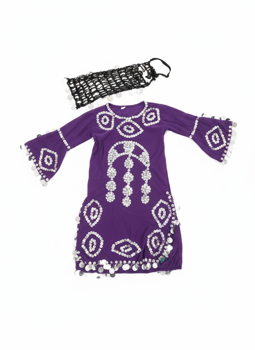 Children's Shimmering Purple Dance Costume Set