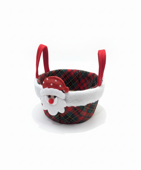 Christmas Plaid Santa Treat Basket