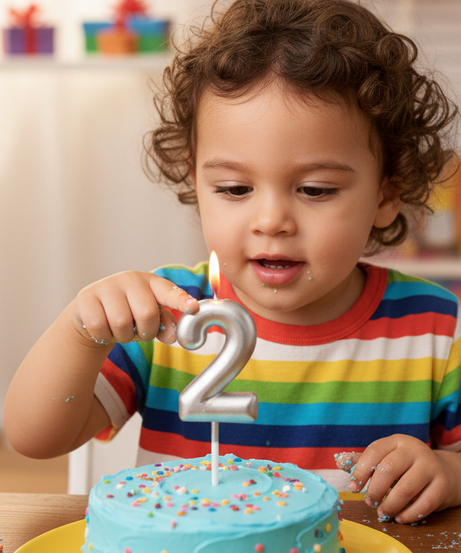 Chundler's Happy Birthday Silver Number 2 Candle
