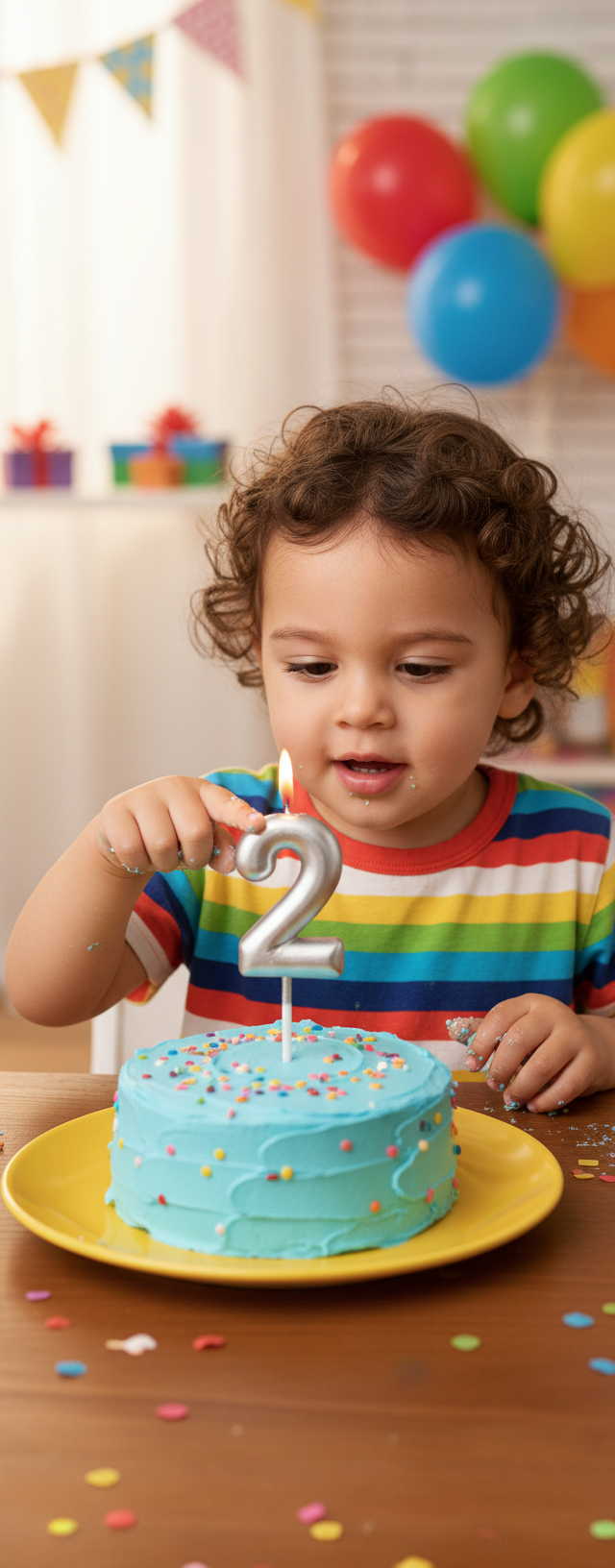Chundler's Happy Birthday Silver Number 2 Candle