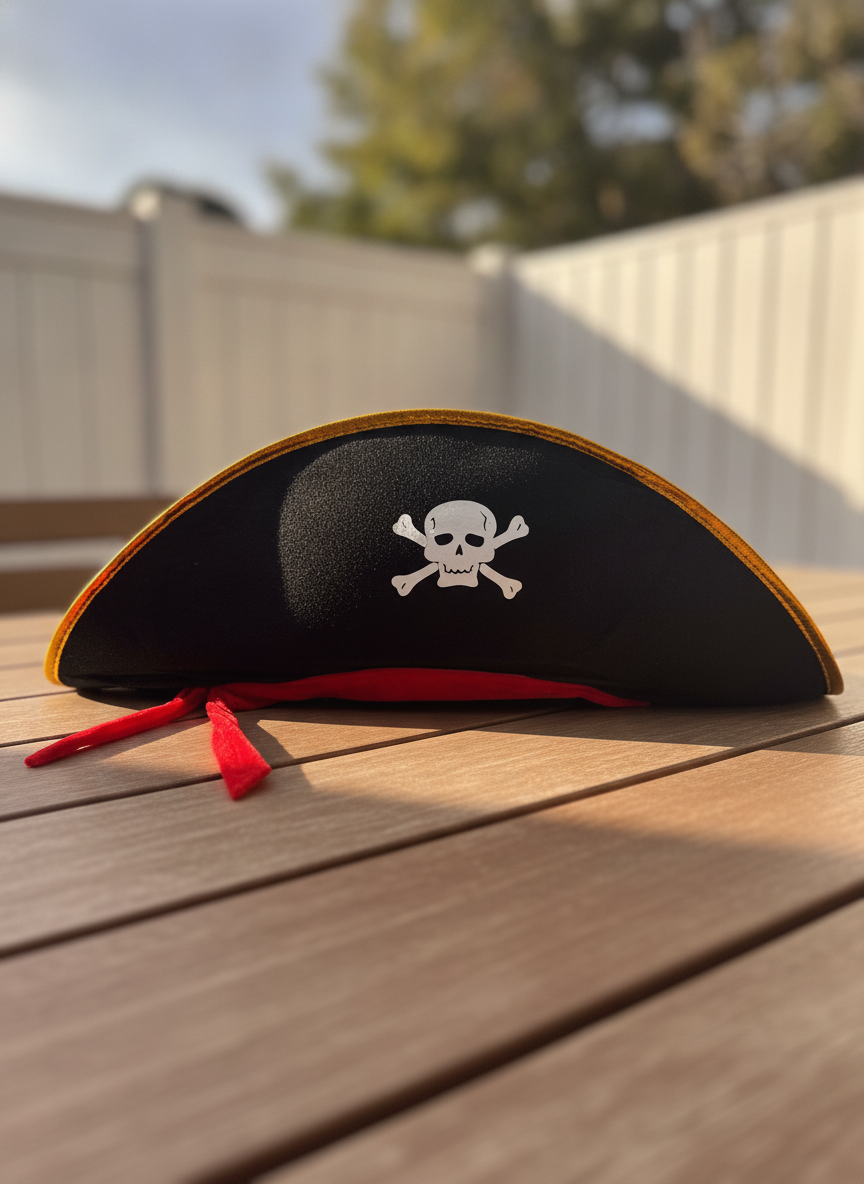 Classic Pirate Hat with Skull and Crossbones