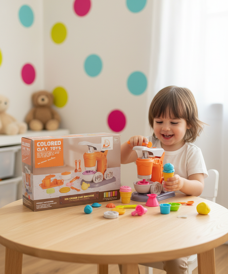 Colored Clay Toys Ice Cream Clay Machine