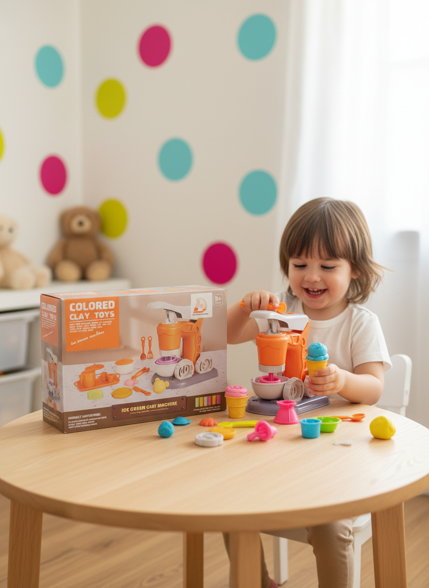 Colored Clay Toys Ice Cream Clay Machine