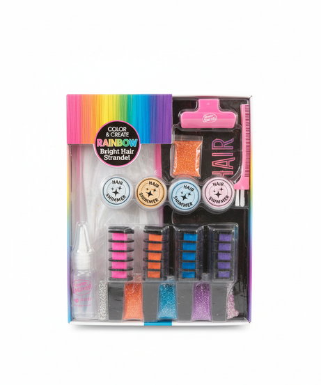 Cra-Z-Art Shimmer 'n Sparkle Bold & Bright Color & Glitter Hair Extension Set - Color FX Hair Extensions Studio