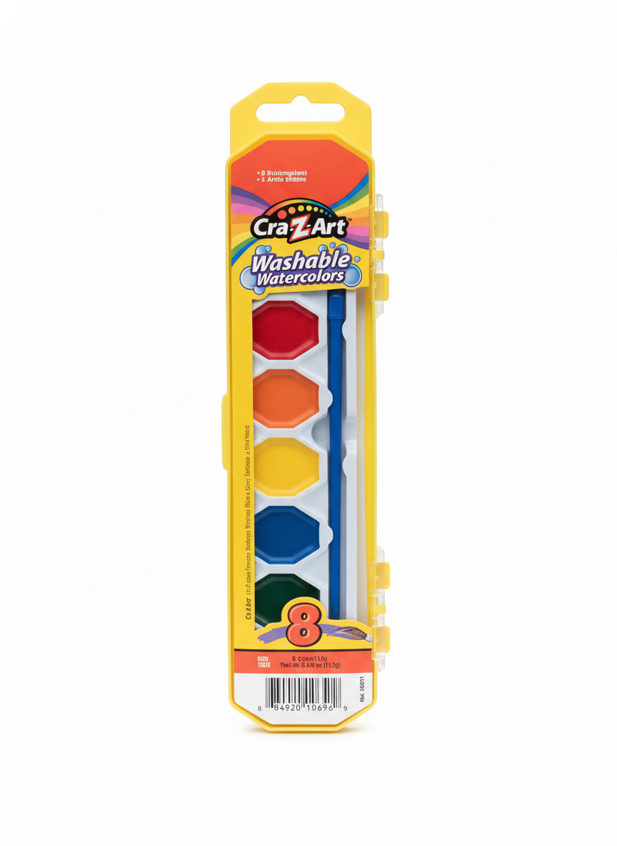Cra-Z-Art Washable Watercolors, 8 Brilliant Colors