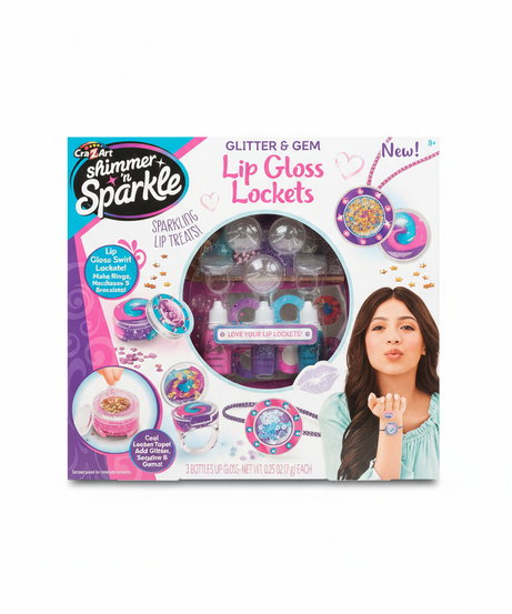 CraZArt Shimmer 'n Sparkle Glitter & Gem Lip Gloss Lockets