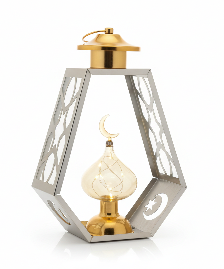 Crescent Moon Geometric LED Ramadan Lantern