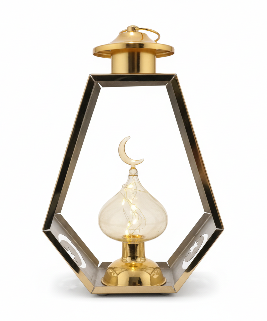 Crescent Moon Geometric LED Ramadan Lantern