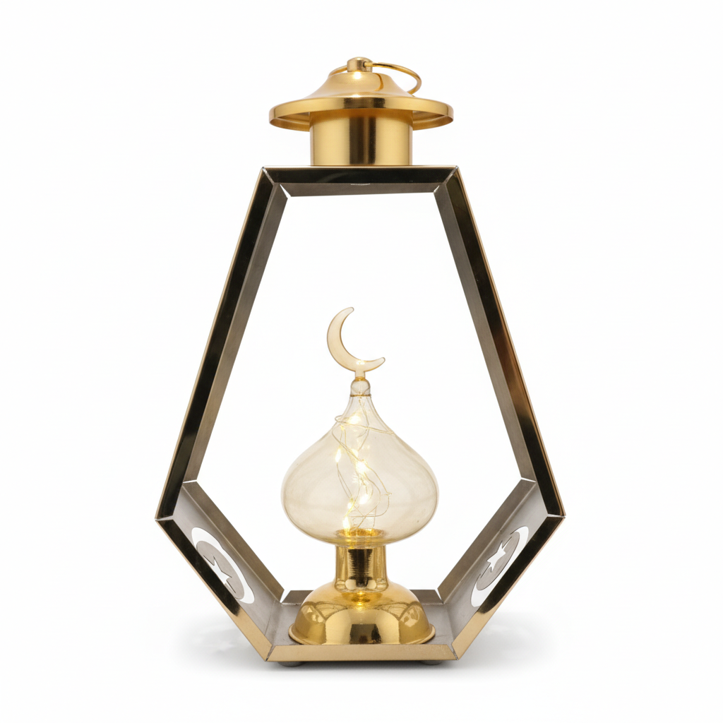 Crescent Moon Geometric LED Ramadan Lantern