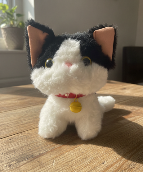 Cute Tuxedo Cat Plush with Bell Collar (20cm)
