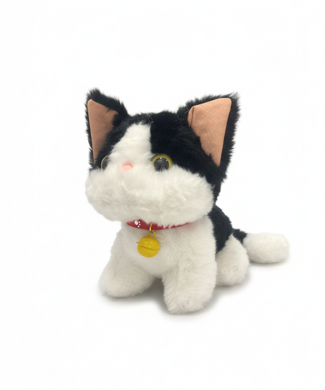 Cute Tuxedo Cat Plush with Bell Collar (20cm)