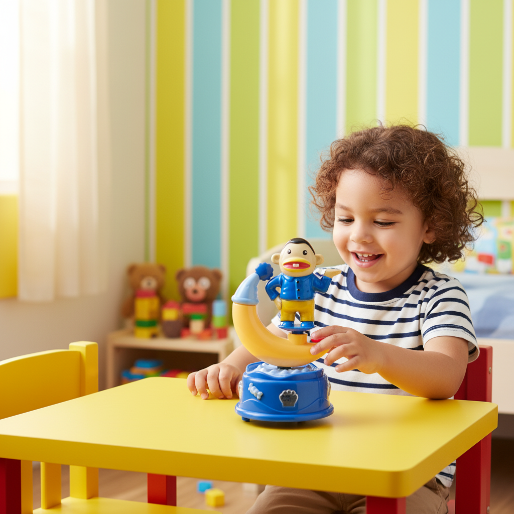 Dancing Monkey on the Moon Wind-Up Toy