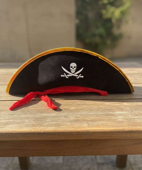 Deluxe Pirate Hat with Skull & Crossbones Emblem