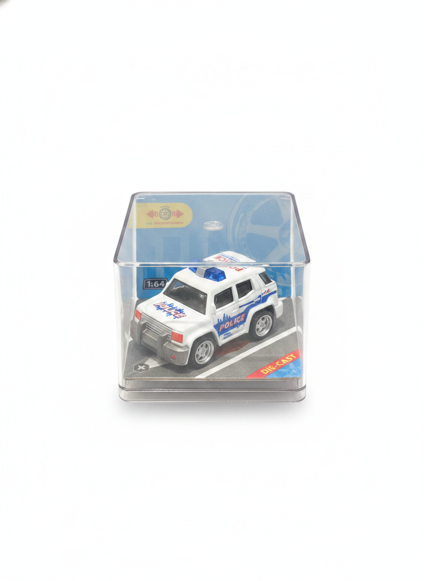 Die-Cast Police SUV with Pull Back Function (1:64 Scale)