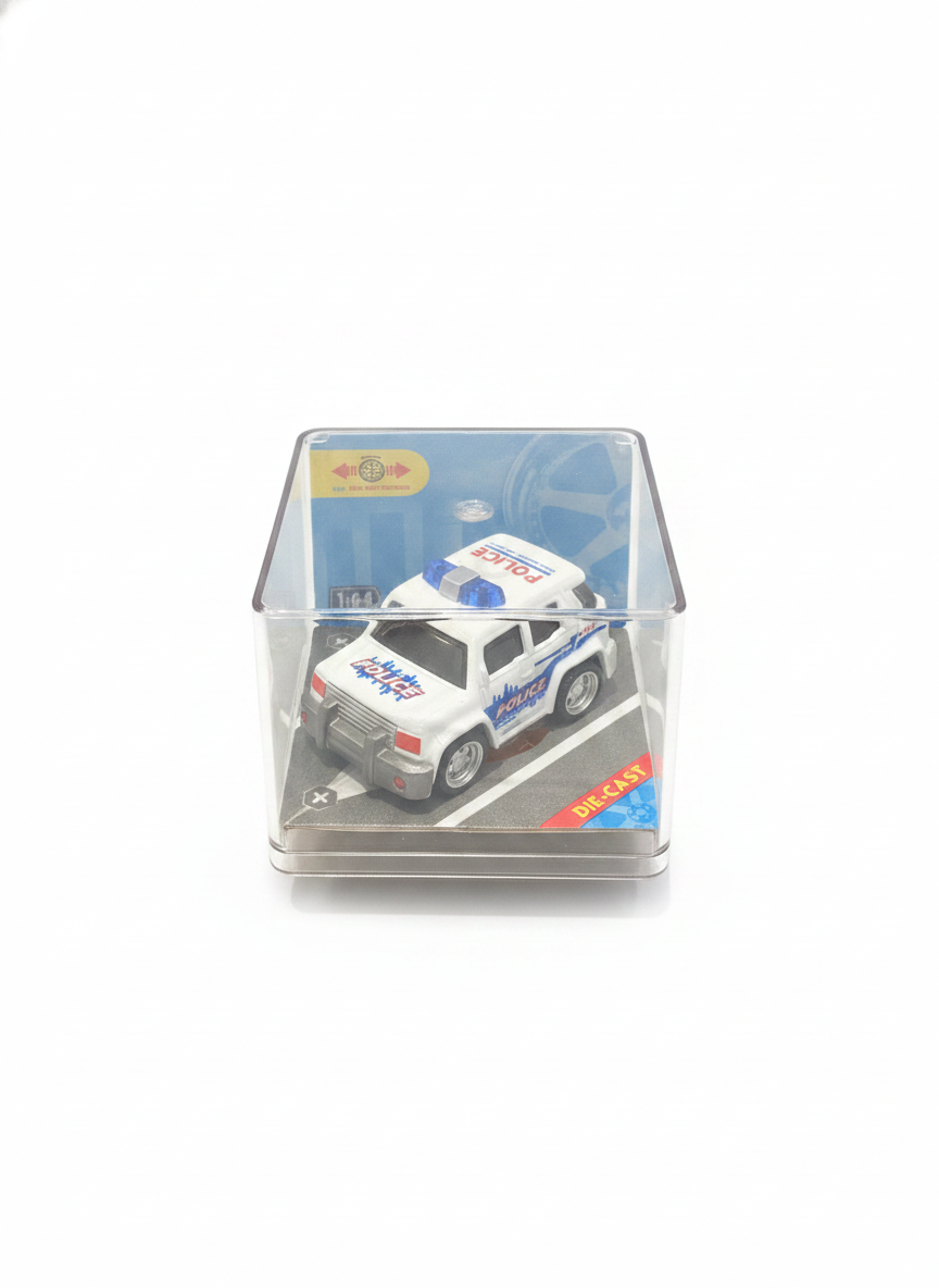 Die-Cast Police SUV with Pull Back Function (1:64 Scale)