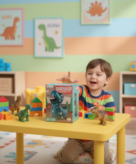 Dinosaur Rotating Car
