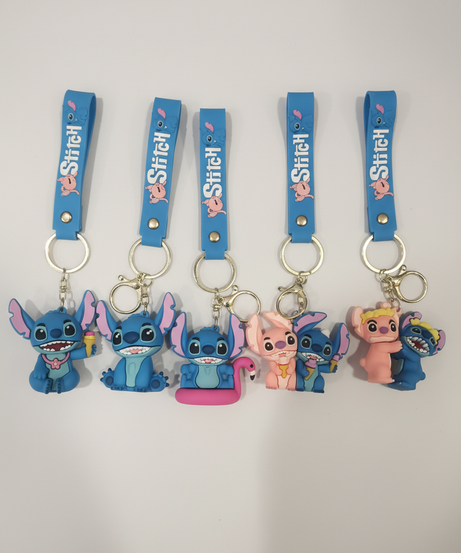 Disney Lilo & Stitch Character Silicone Keychain Set