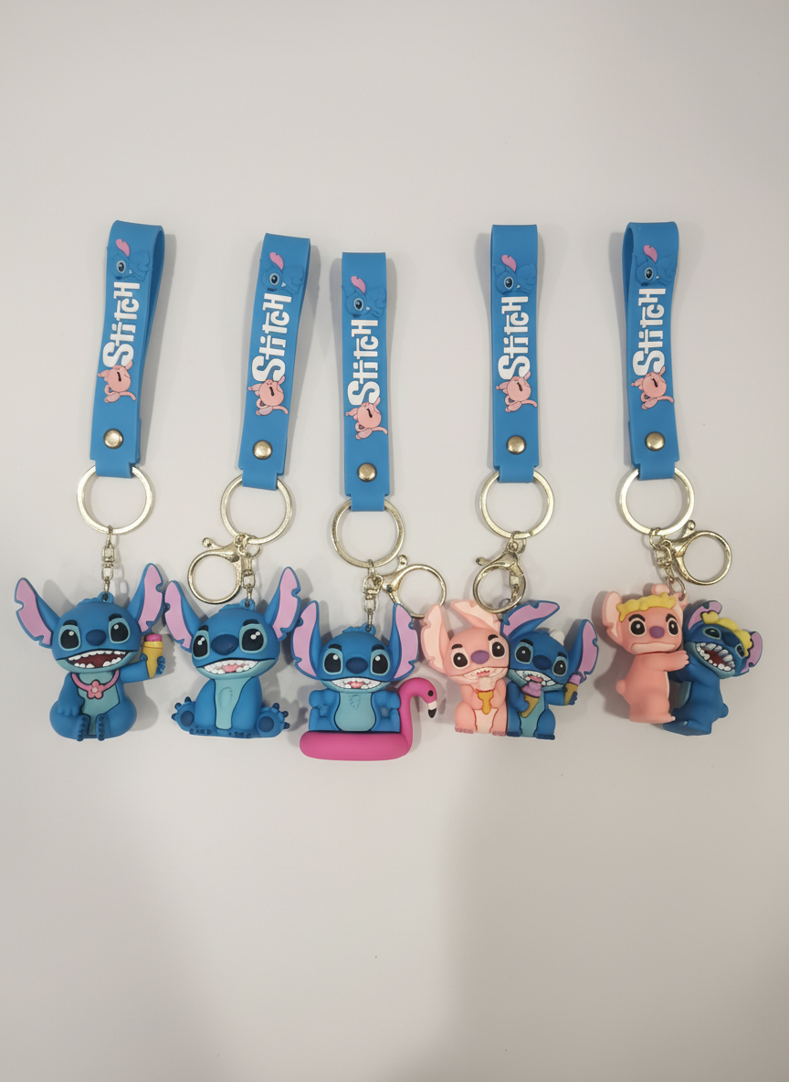 Disney Lilo & Stitch Character Silicone Keychain Set