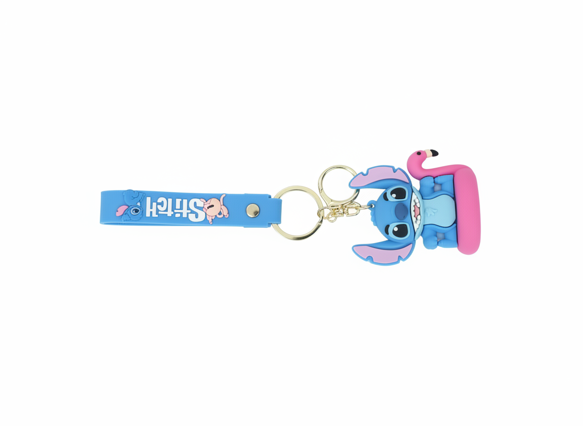 Disney Lilo & Stitch Stitch & Flamingo Keychain