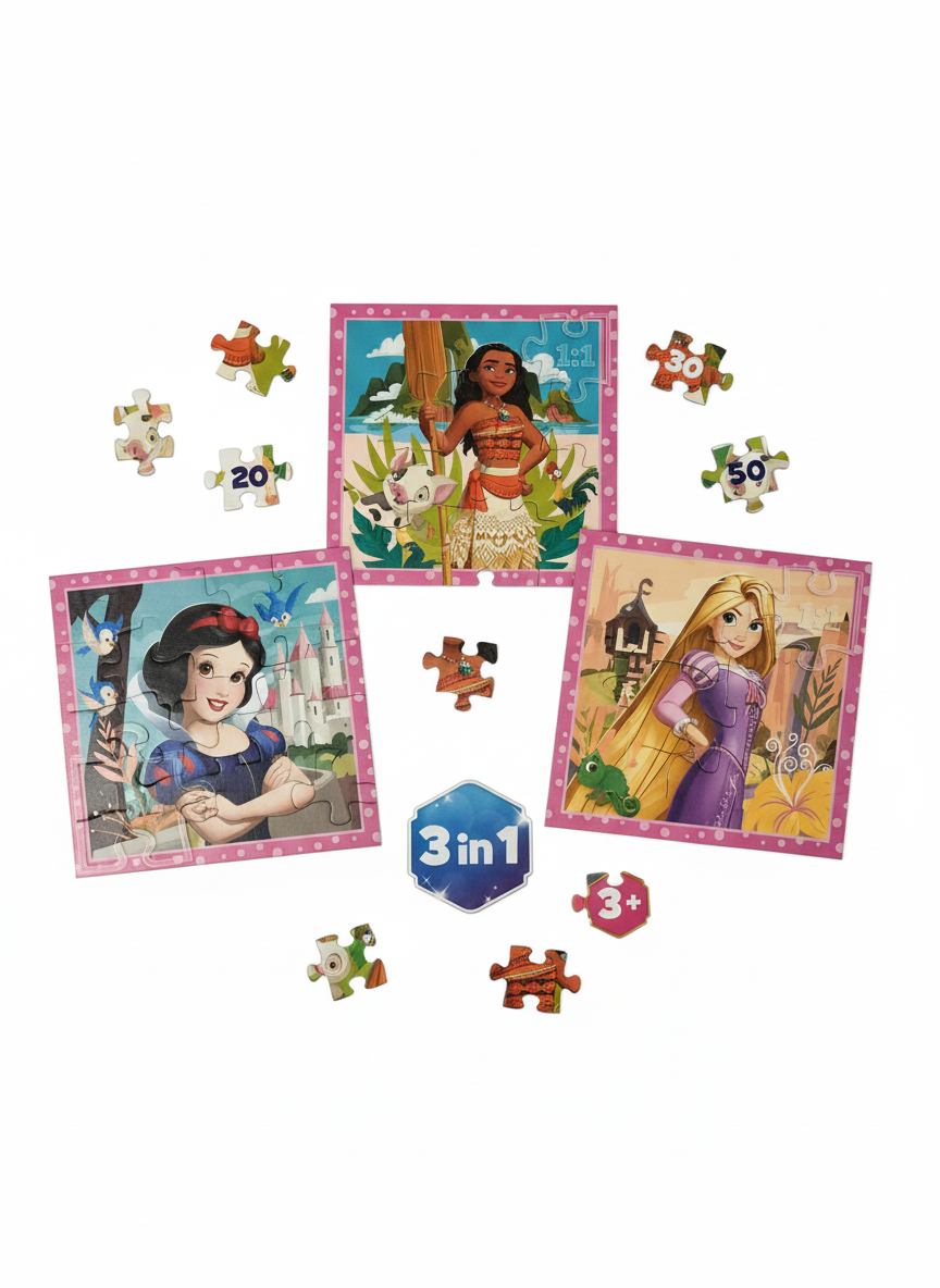 Disney Princess 3 in 1 Trefl Puzzle