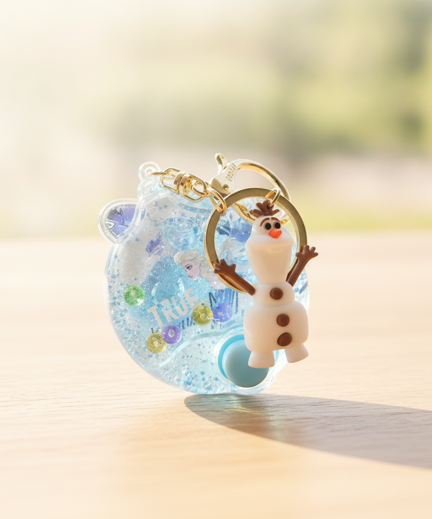 Disney Frozen Olaf & Elsa Liquid Shaker Keychain