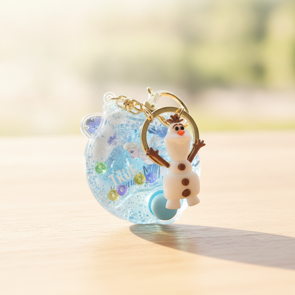 Disney Frozen Olaf & Elsa Liquid Shaker Keychain