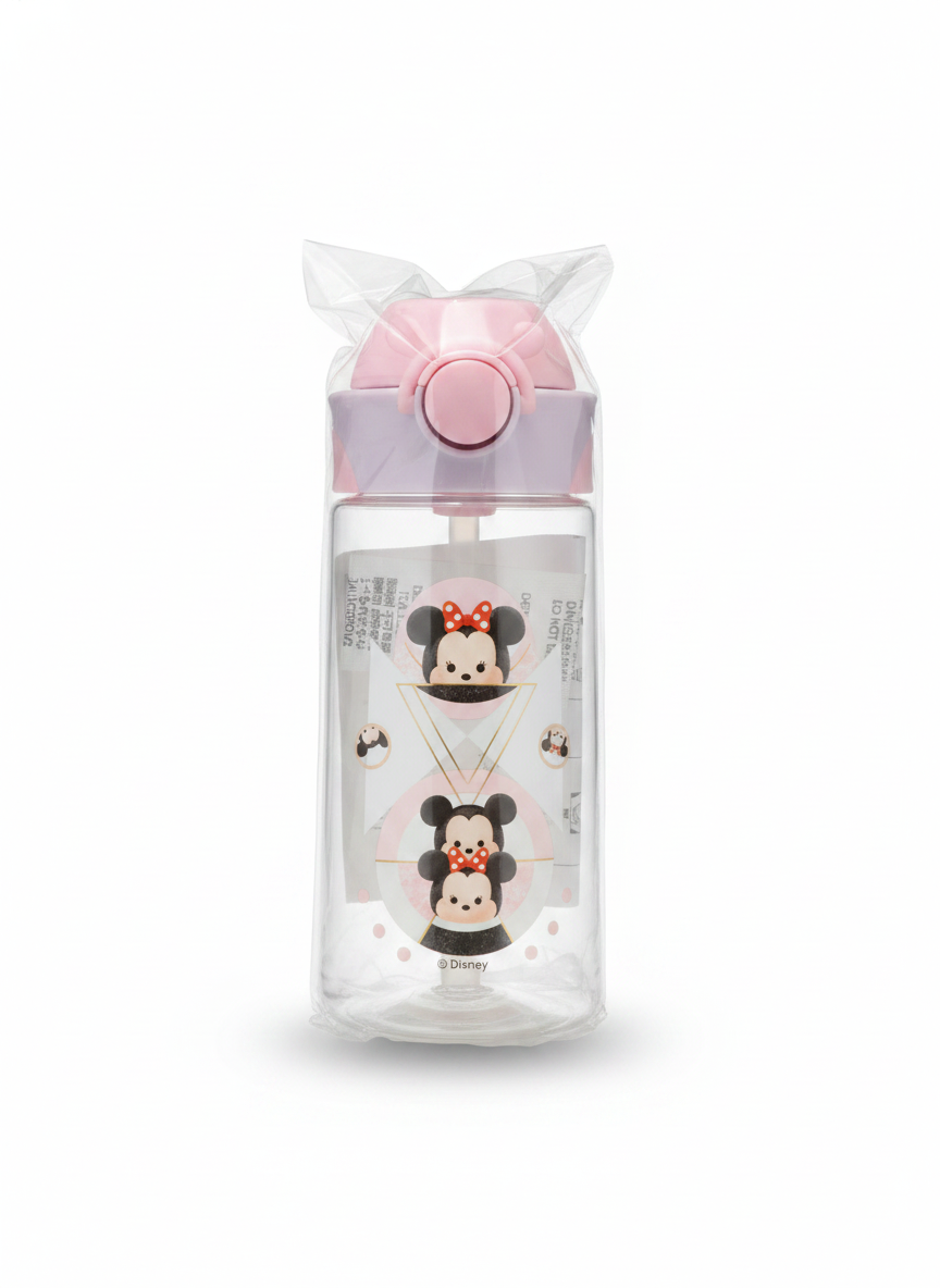 Disney Minnie Mouse Tsum Tsum Water Bottle with Pop-Up Straw Lid