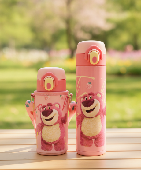 Disney Pixar Lotso Insulated Water Bottle with Carrying Sleeve