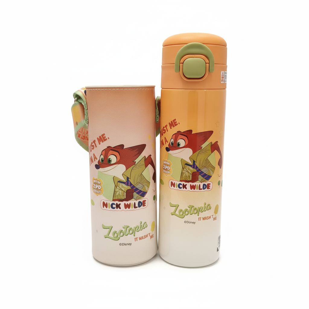 Disney Zootopia Nick Wilde Thermal Bottle & Sleeve Set