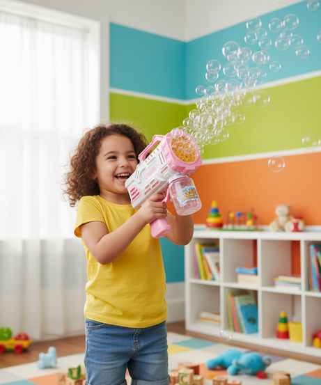 Electric Bubble Gun with 16-Hole Foaming Function