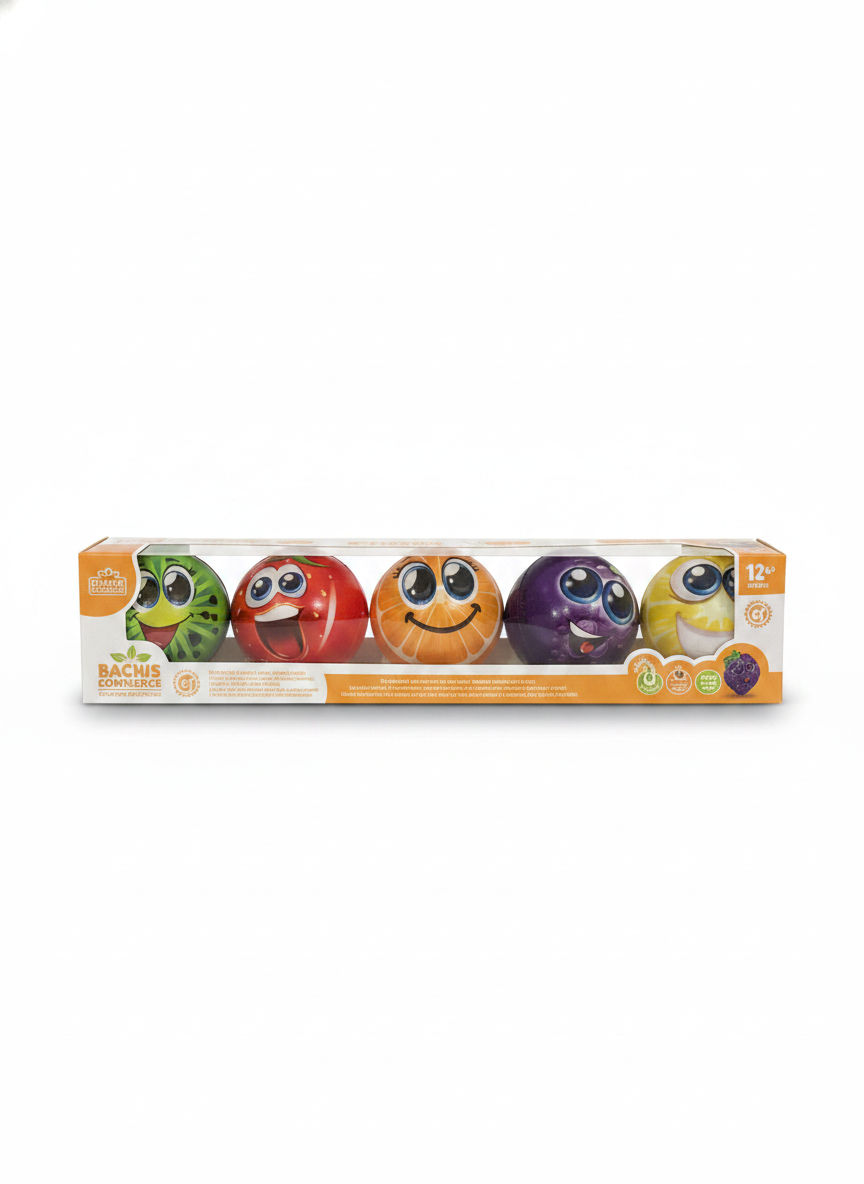 Emoji Fruit Bouncy Balls Set