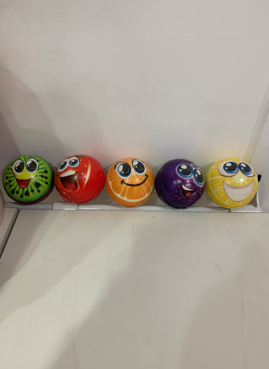 Emoji Fruit Bouncy Balls Set