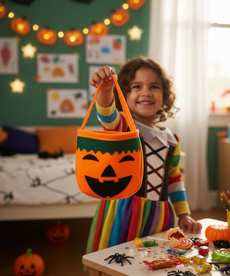 Felt Pumpkin Halloween Treat Bag