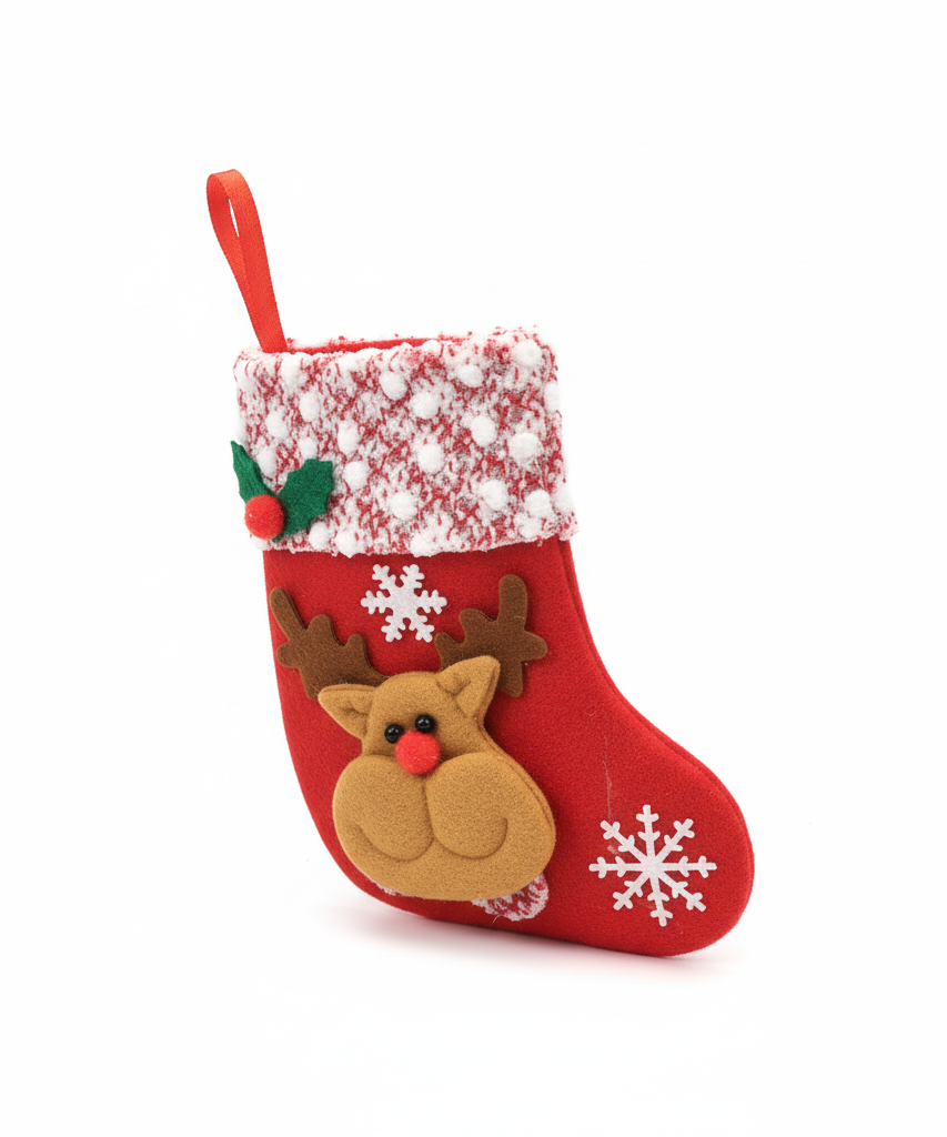 Felt Reindeer Christmas Mini Stocking Ornament